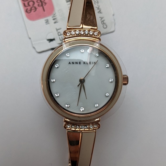 Anne Klein Jeweled Dainty Gold Watch - Picture 3 of 5